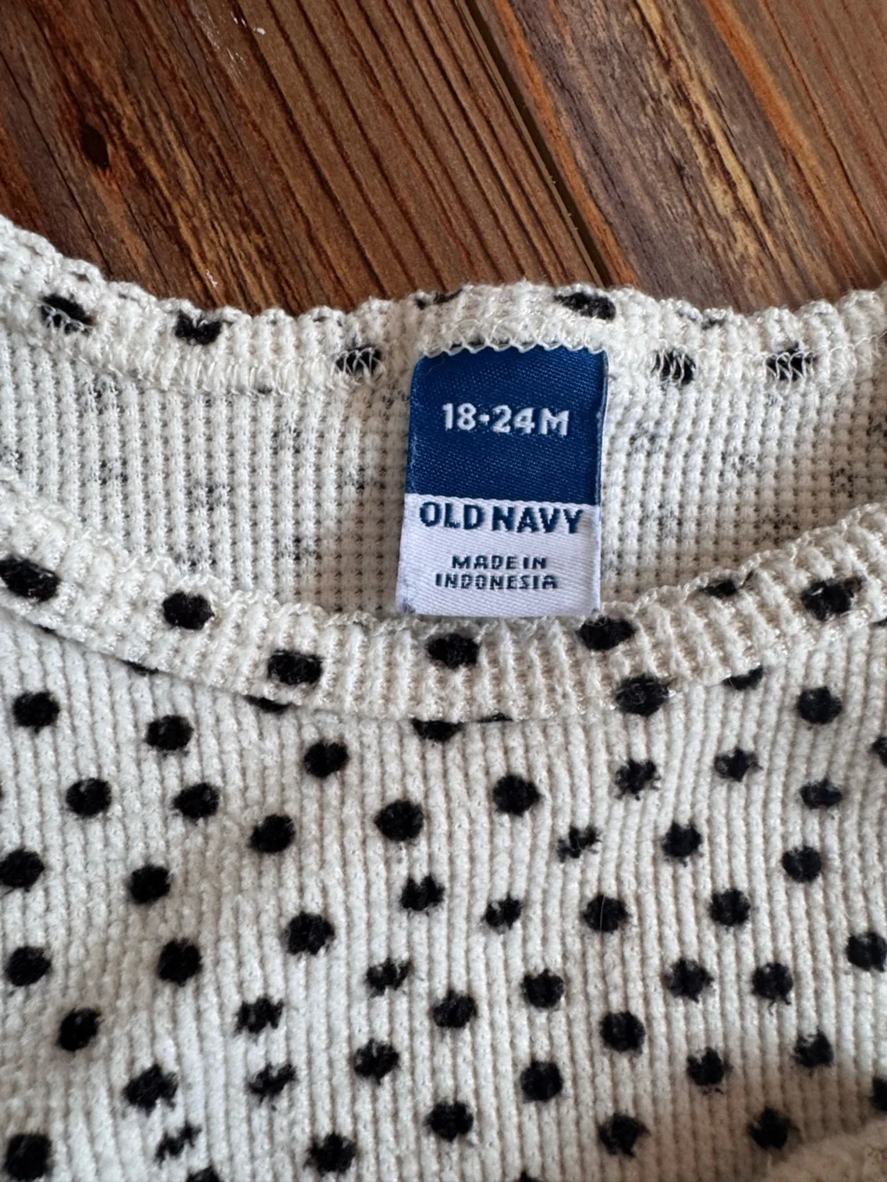 Old Navy 18-24M Long-Sleeve Tops Bundle - Pink, Cream, and Black Polka Dot